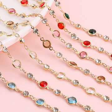 Pure Copper Color-Preserving Edging Glass Diamond Chain DIY