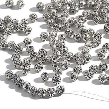 DIY Alloy Hollow Bead Components (Antique Silver Plated)