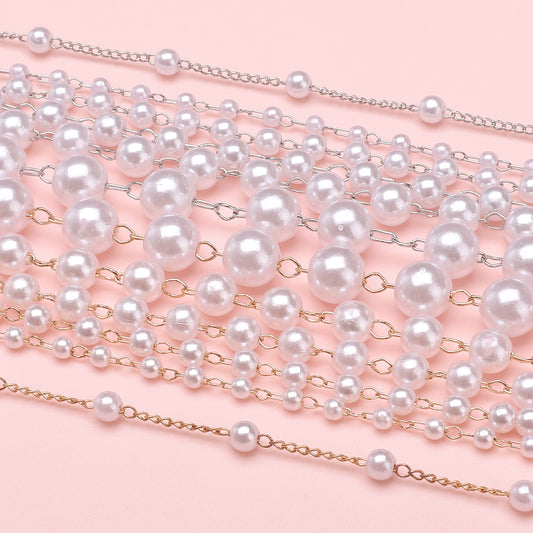 50cm ABS Pearl Copper Chain Jewlery Making Supplies
