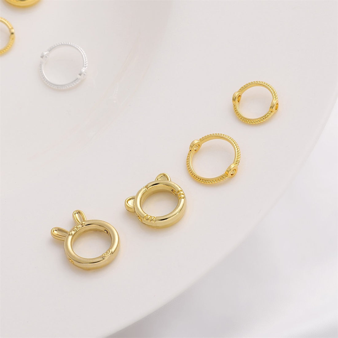 18K Copper Color-Preserving Double Ring Bead