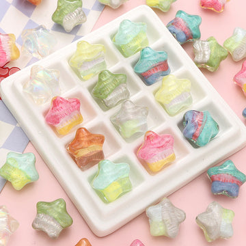 Resin dripping gradient 3D oil painting star beads