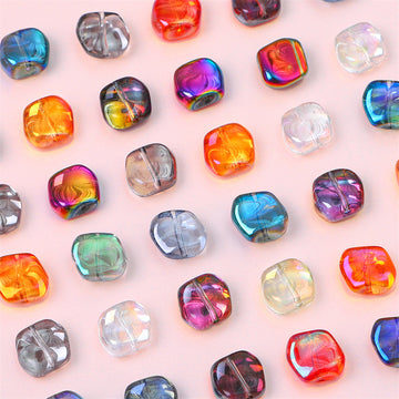 Lrregular Rhombus Glass Fantasy Beads Crystal Beads