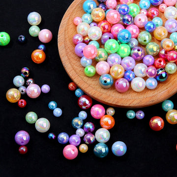 6/8/10mmABS Imitation Pearl AB Color Round Beads