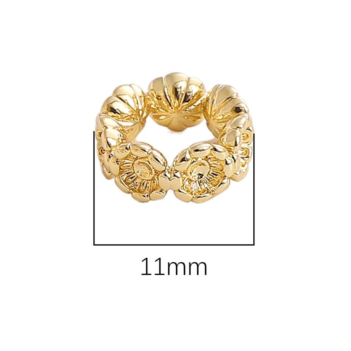 Color-Preserving 14k Copper Plum Blossom Hollow Circle Spacer Bead