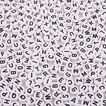 Acrylic Letter Beads White Background And Black Words