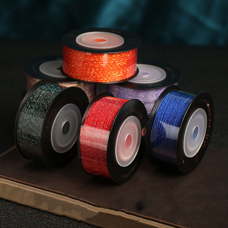 0.7mm Rainbow Shimmer Braiding Cord, 18-Strand Craft Thread for Handmade Jewelry, Knotting, Bracelet & Ornament Making
