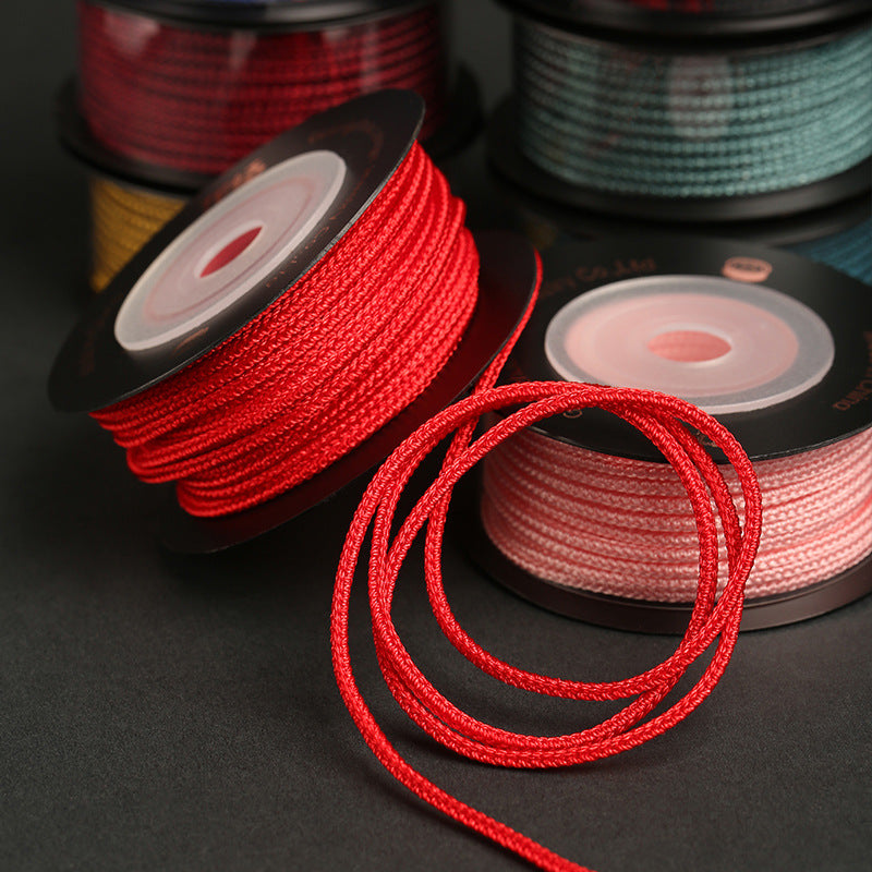 Red Style 2mm 8-Strand Nylon Craft Rope for Bracelet Weaving, Jewelry Making & DIY Decorative Projects