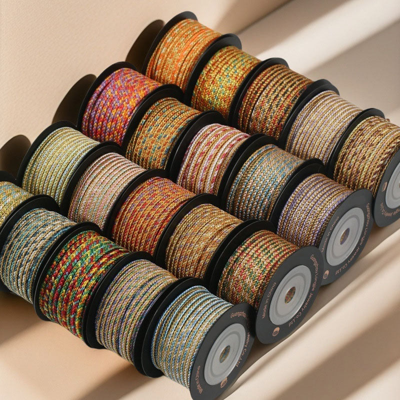 Decorative 3.0mm 8-Strand Woven Cord for Friendship Bracelets, Jewelry Braiding, Wristbands & DIY Craft Projects