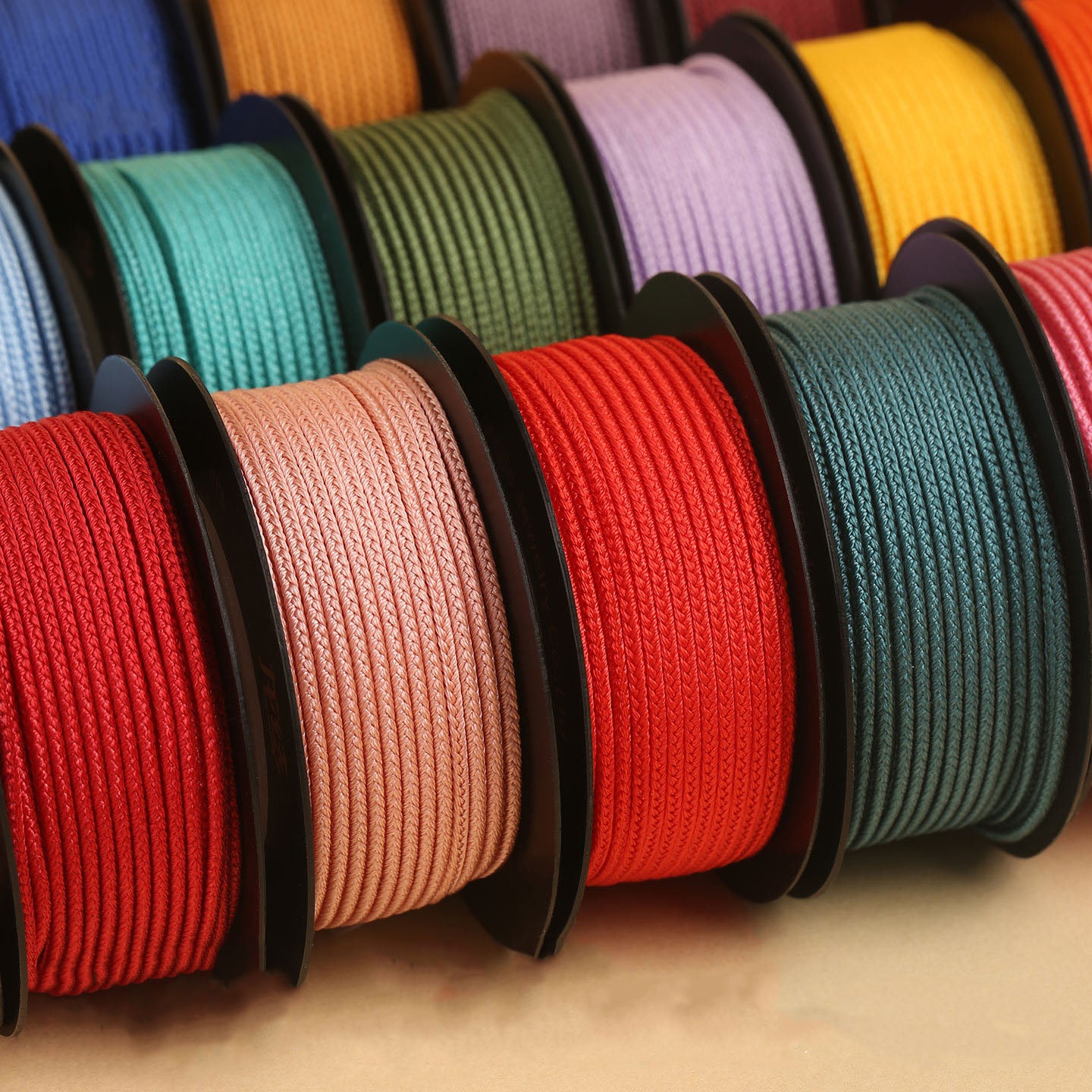 Soft Polyester Eight-Strand Cord 1.5mm, Individually Wrapped Craft Braiding String for Jewelry Design, Bracelet Making & DIY Creations