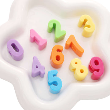 10pcs acrylic large hole Arabic numeral beads - 0 to 9