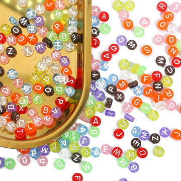 Transparent acrylic letter beads