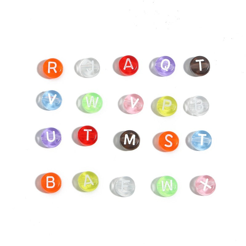 Transparent acrylic letter beads