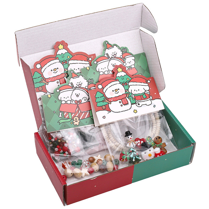 Christmas Snowman & Tree Bead Kit – DIY Jewelry Making Set for Bracelets, Necklaces & Holiday Crafts