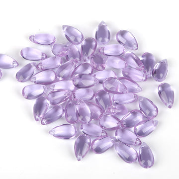 8*14mm Purple Glass Teardrop Petal Beads Pendants