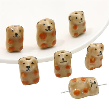 Bear Hand-Painted Ceramic Beads