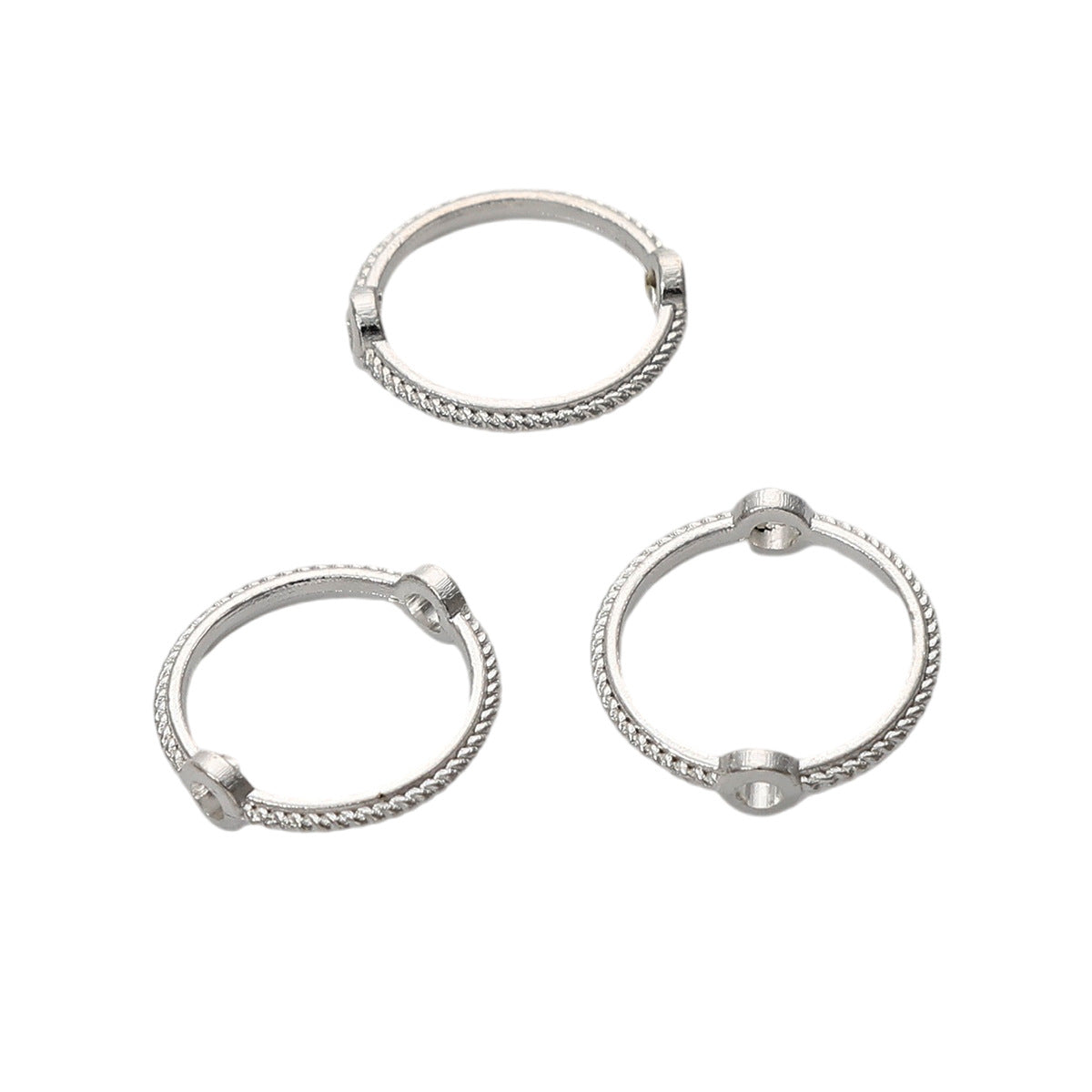 Alloy Color-Retaining Double-Hole Round Bead Bag Bead Ring DIY