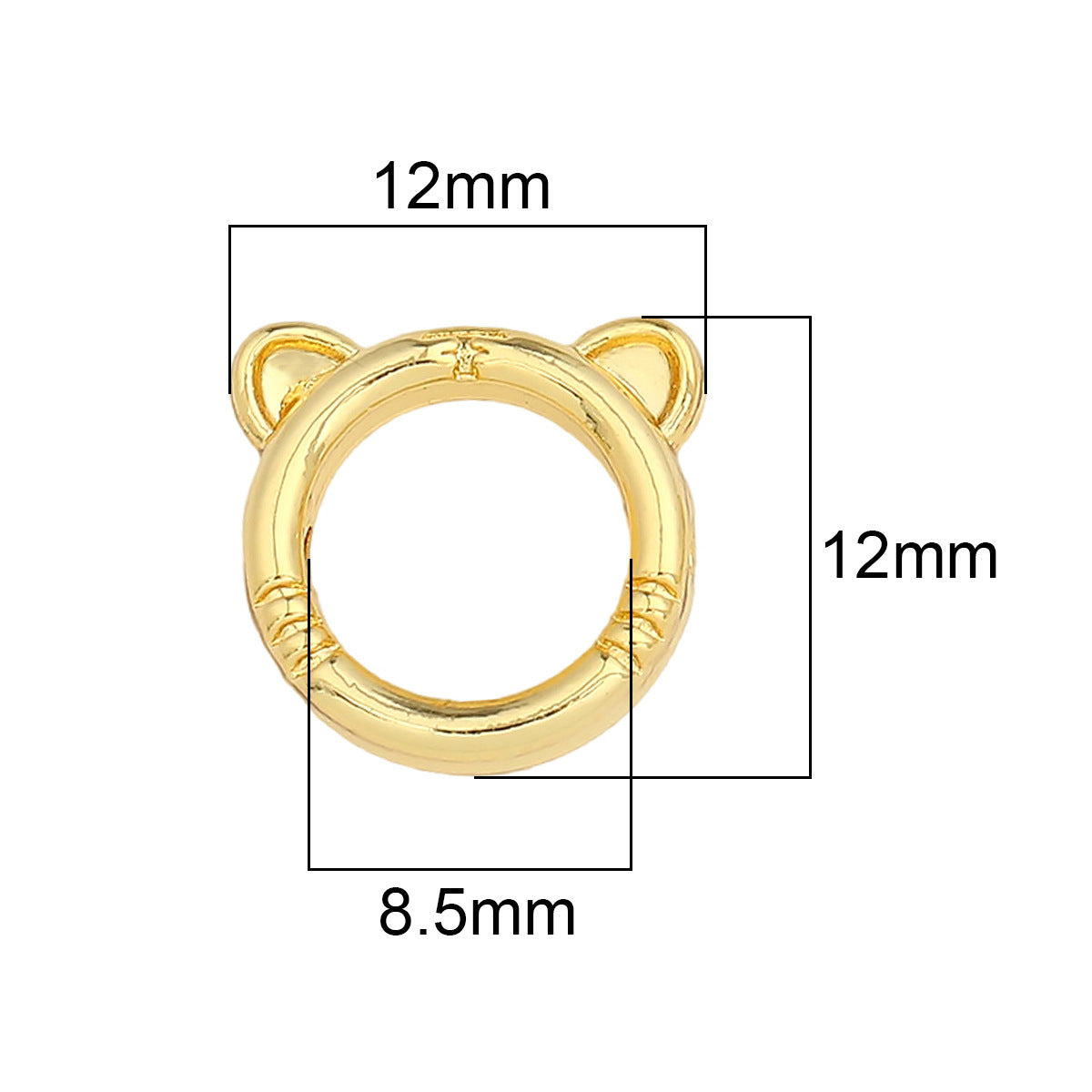 18K Copper Color-Preserving Double Ring Bead