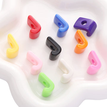 10pcs Acrylic Large Hole Alphabet Beads-J