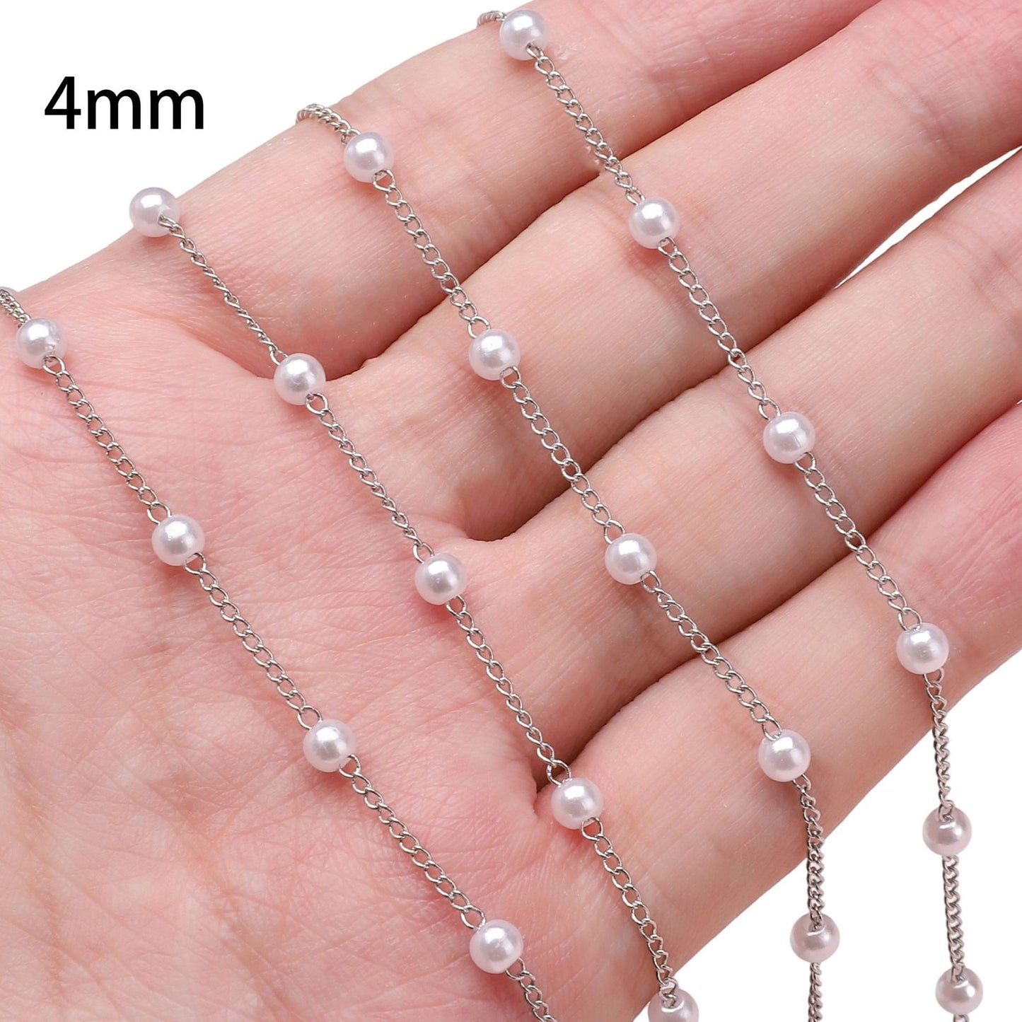 50cm ABS Pearl Copper Chain Jewlery Making Supplies