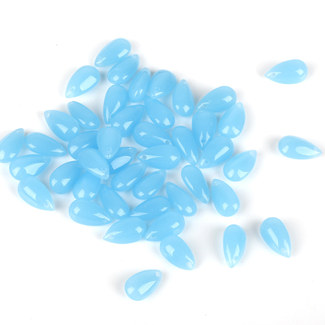 8*14mm Blue Series Glass Teardrop Petal Beads Pendants