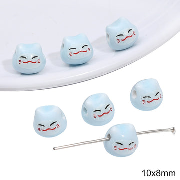 Cat Puppy Rabbit Blue Tone Beads Jewelry Making Supplies