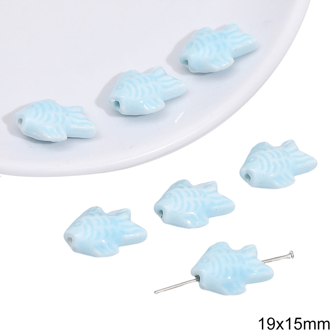 Fish Blues Beads Jewelry Making Supplies
