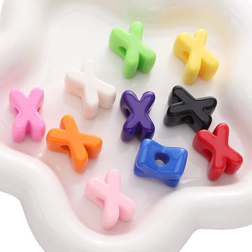 10pcs Acrylic Large Hole Alphabet Beads-X