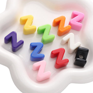 10pcs Acrylic Large Hole Alphabet Beads-Z