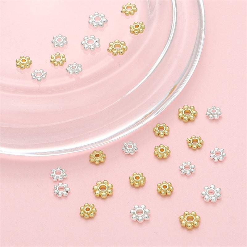 14K Gold-Plated Snowflake Spacer Beads