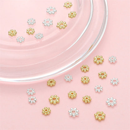 14K Gold-Plated Snowflake Spacer Beads