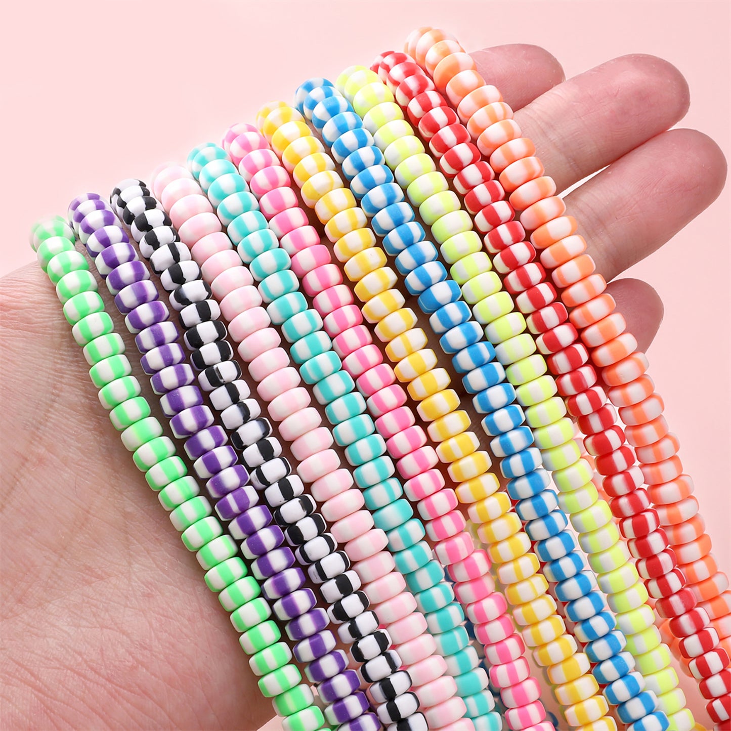Polymer Clay Flat Rondelle Beads DIY Jewelry Kit