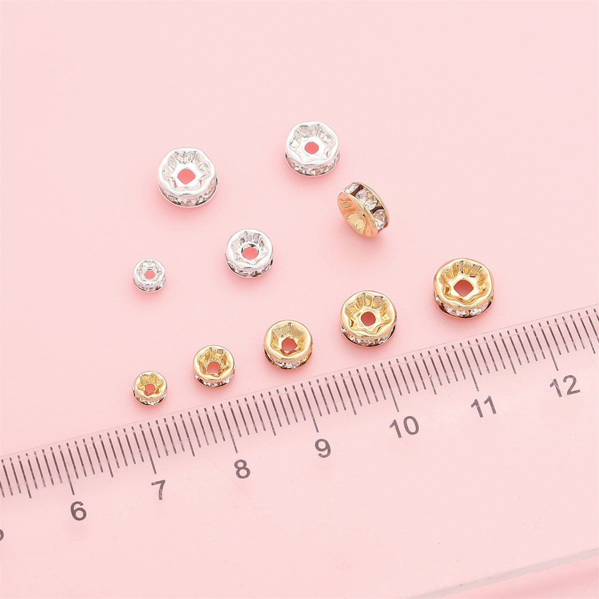 14K Gold Plated Diamond Spacer Beads (10pcs/pack)
