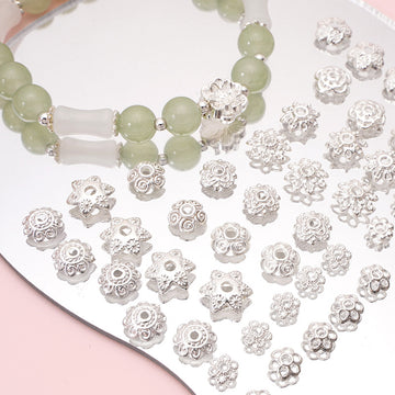 Alloy Receptacle Lotus Beaded Spacer Beads