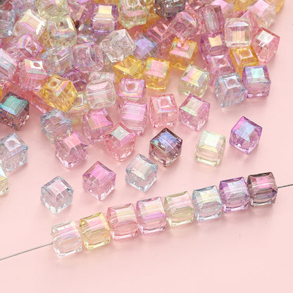 8mm beads Acrylic 3D Colorful Cube Beads