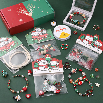 Christmas Snowman & Tree Bead Kit – DIY Jewelry Making Set for Bracelets, Necklaces & Holiday Crafts
