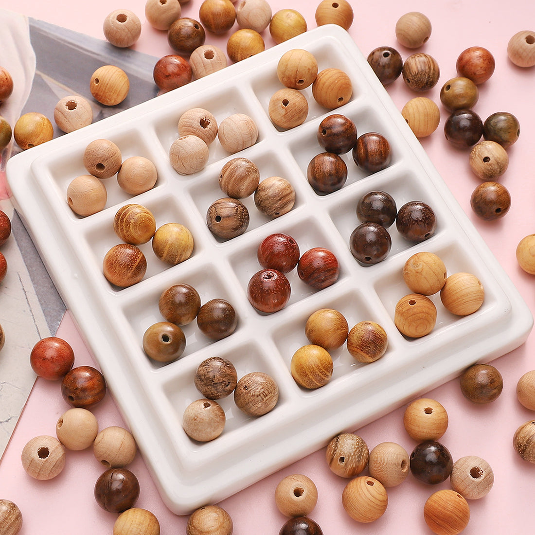30 Wooden Rround Beads Bracelet Bead Supplies