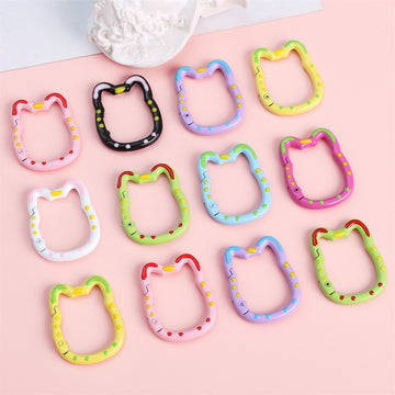 Double-Sided Enamel Lucky Cat Keychain (28×35mm)