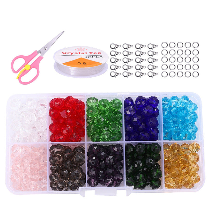4-10mm glass wheel beads crystal flat beads set