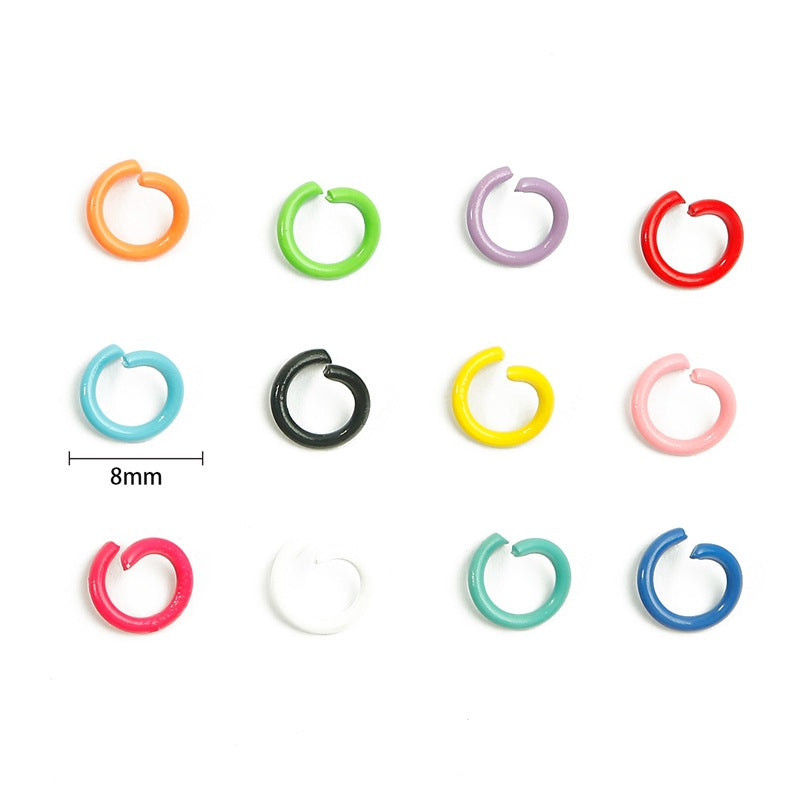 Colorful DIY Keychain Jump Rings (8mm, 1.2mm wire)