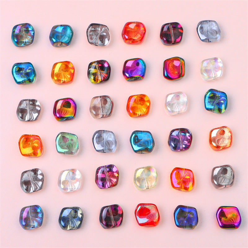 Lrregular Rhombus Glass Fantasy Beads Crystal Beads
