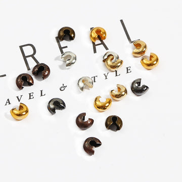 Iron Crimp Beads with Open Ends (Multi-Finish Options)
