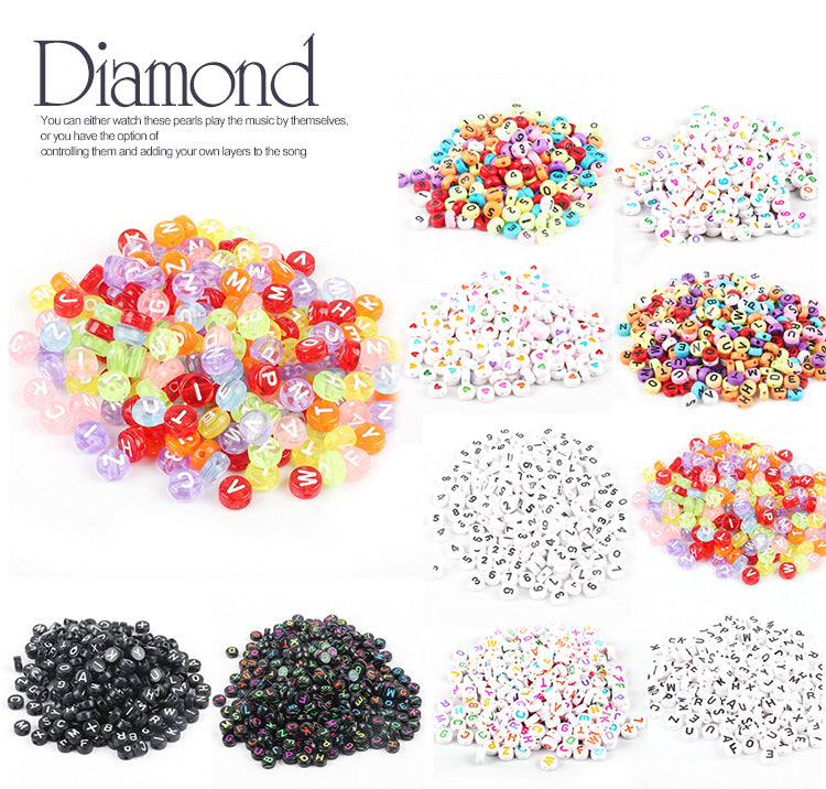 Acrylic Letter Beads Bright Color