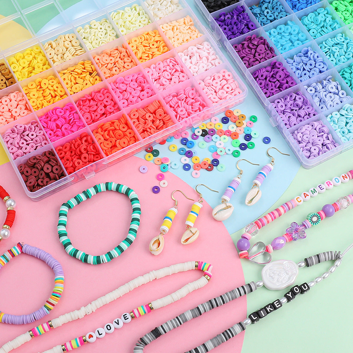 6mm Colored Beading Clay Bead Kit - 24 Grids
