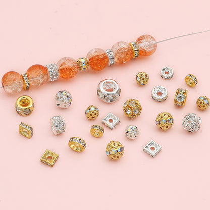 Copper Diamond Spacer Beads Washer Beads Bracelet Making Supplies