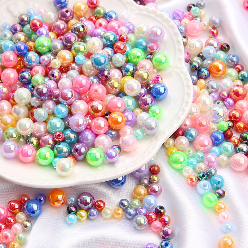 6/8/10mmABS Imitation Pearl AB Color Round Beads