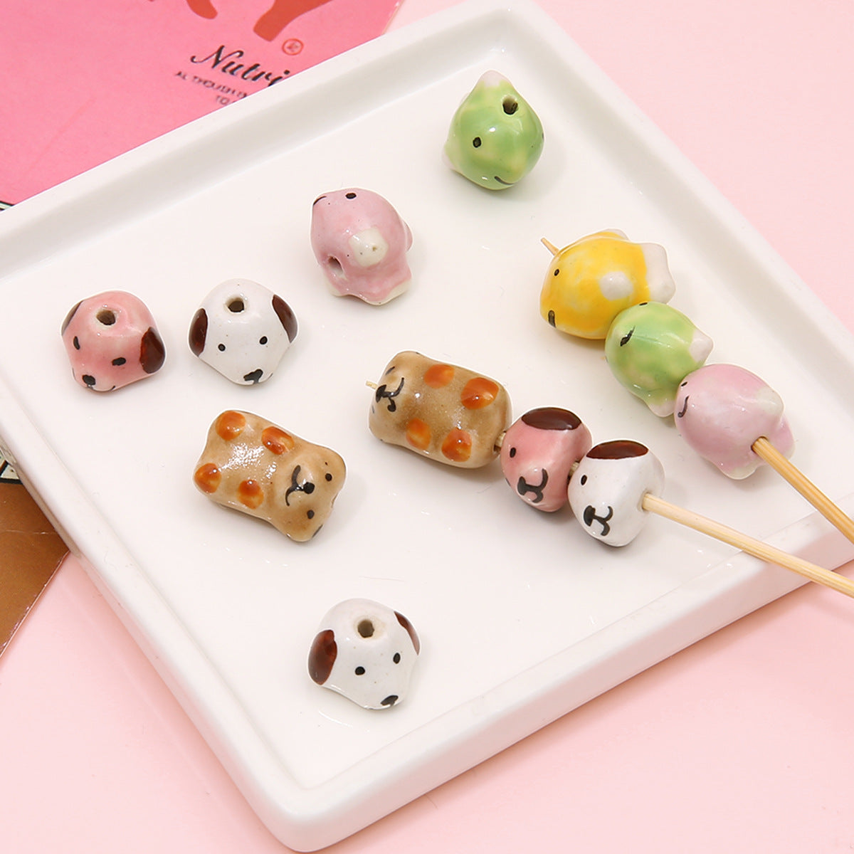 Small Fish Hand-Painted Ceramic Beads