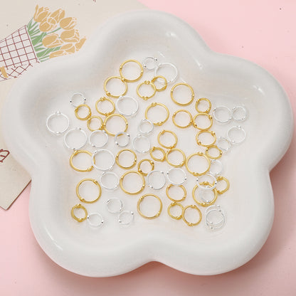 Alloy Color-Retaining Double-Hole Round Bead Bag Bead Ring DIY