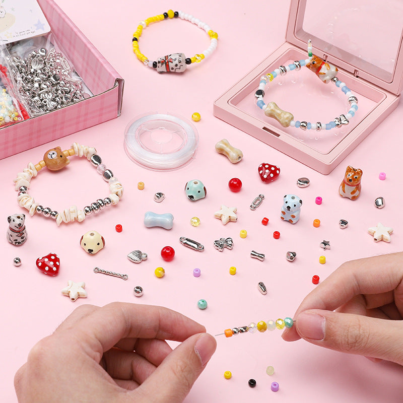 Cute Puppy Animal Bead Kit – DIY Jewelry Making Set for Kids, Bracelets, Necklaces & Crafts