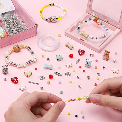 Cute Puppy Animal Bead Kit – DIY Jewelry Making Set for Kids, Bracelets, Necklaces & Crafts