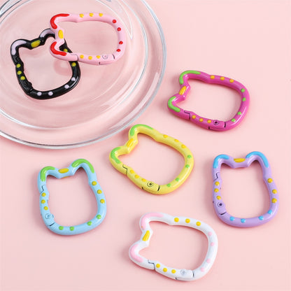 Double-Sided Enamel Lucky Cat Keychain (28×35mm)